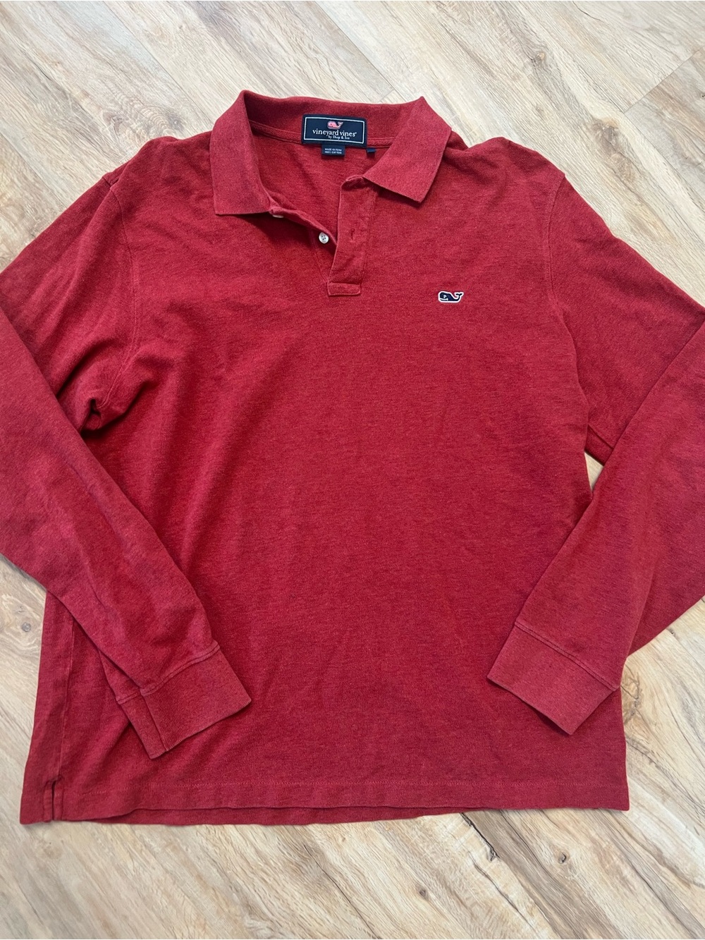 Men’s Vineyard Vines Long Sleeve Polo Shirt - Red